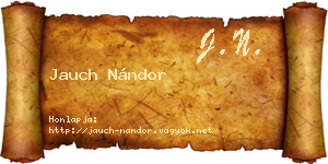 Jauch Nándor névjegykártya